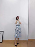 艾柔丹法式雪紡連衣裙女裝衣服夏天小個(gè)子套裝兩件套裙子女夏季2025新款 藍(lán)色 M 曬單實(shí)拍圖