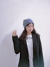 佰思騰 帽子女冬天韓版潮毛線帽男女加絨保暖套頭百搭包頭帽月子帽冷帽日系針織堆堆帽男 加厚款藍(lán)灰 M(56-58cm) 曬單實(shí)拍圖