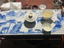 景德鎮(zhèn)陶瓷手繪茶盤(pán)泡茶臺(tái)茶托家用長(zhǎng)方形大號(hào)干濕兩用壺承山水 曬單實(shí)拍圖