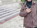 俞兆林小個子媽媽冬裝棉服外套時尚短款棉衣2023新款中老年女士秋冬棉服 咖色 2XL (推薦105-120斤左右) 曬單實拍圖