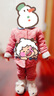 芬騰兒童睡衣女萌趣星星加厚夾棉保暖女童睡衣家居服Q9984750929 曬單實(shí)拍圖