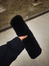 冬季獺兔毛領(lǐng)小毛領(lǐng)子男士立領(lǐng)通用皮衣羽絨服皮草真毛領(lǐng)單賣 黑色（襯布52*5cm） 曬單實(shí)拍圖