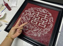 珍珠喜字結(jié)新婚手工禮物肌理畫石英砂丙烯材料包DIY數(shù)字油畫訂婚 肌理畫4622(無線稿) 30*30cm加厚實木內(nèi)框 x 單獨 曬單實拍圖