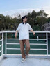 OEMG 短袖男夏季新款潮流牌圓領(lǐng)棉寬松t恤美式復(fù)古百搭半袖百搭上衣服 白色 XL [建議120-135斤] 曬單實(shí)拍圖