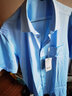 羅蒙（ROMON）冰絲免燙彈力短袖襯衫男夏季薄款中青年純色抗皺職業(yè)工裝白襯衣 天藍色（口袋款） 44 曬單實(shí)拍圖