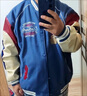 NASALIKE美式潮牌棒球服男春秋季情侶bf刺繡夾克男復(fù)古寬松機(jī)車休閑外套男 藍(lán)色 2XL 曬單實(shí)拍圖