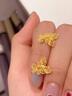 中國黃金（CHINA GOLD）足金花絲雙蝶耳釘女款蝴蝶黃金耳飾教師節生日禮物送女友老婆 花絲雙蝶耳釘【一對】約1.3g 曬單實(shí)拍圖