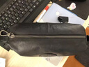 紹斯青年男士手拿包真皮手包男包大容量手抓包牛皮商務(wù)休閑潮流時(shí)尚 黑色小號【長(cháng)25高11寬10】 曬單實(shí)拍圖