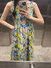 衣典零一（LEDIALYI）法式吊帶連衣裙女夏季2024新款溫柔甜妹多巴胺度假風(fēng)碎花裙子夏天 圖片色 S 曬單實(shí)拍圖