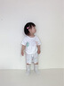 拉比（Labi Baby）兒童夏季短袖男女童套裝純棉吸濕排汗嬰兒短袖套裝 米白色-圓領(lǐng) 100 曬單實(shí)拍圖