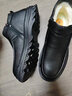 老爺車(chē)冬季棉鞋男皮毛一體加絨中老年爸爸皮鞋男牛皮高幫男鞋防滑雪地靴 LYCM18222黑色 39 曬單實(shí)拍圖