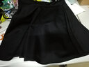 蘭威費雷格子短裙毛呢半身裙女秋冬款加厚松緊腰新款A字裙傘裙蓬蓬裙 純黑色 M 曬單實(shí)拍圖