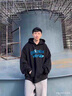 巴蛇（BASNAKE） 港風(fēng)連帽衛衣男潮牌寬松上衣秋冬季新款時(shí)尚加絨加厚慵懶風(fēng)情侶潮流百搭痞帥外套男 1043黑色連帽【秋款】 4XL 曬單實(shí)拍圖