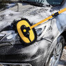 悅卡彎桿洗車(chē)拖把套裝伸縮長(cháng)桿洗車(chē)神器軟毛車(chē)刷子汽車(chē)撣子洗車(chē)水桶套裝組合 黑黃洗車(chē)拖把升級套裝+替換刷頭 曬單實(shí)拍圖