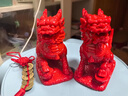 玄佑朱砂麒麟擺件鎮(zhèn)宅神獸本命年八卦五行缺火補火客廳辦公室飾品禮品 小號火麒麟一對約7.5x9.5cm 曬單實拍圖