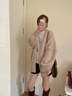 爾山集慵懶風(fēng)毛衣外套女2025春季新款外穿軟糯寬松百搭小個(gè)子針織開衫 茶杏色均碼【建議體重90-125斤】 曬單實(shí)拍圖