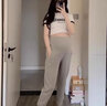 米度麗孕婦褲春秋外穿寬松可調節哈倫運動(dòng)褲束腳孕婦棉褲孕媽裝秋冬 【春秋款】淺花灰 XXL碼（推薦：140-160斤） 曬單實(shí)拍圖