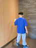 G.DUCKKIDS男童套裝夏裝2025新款中大童洋氣男孩夏季短袖時髦兒童夏款運動服 藍色 套裝 170 cm(170cm) 曬單實拍圖