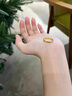 中國(guó)黃金（CHINA GOLD）足金碎碎冰黃金戒指女5G滿(mǎn)天星素圈指七夕情人節(jié)禮物送女朋友老婆 14號(hào) 約2.3g 曬單實(shí)拍圖
