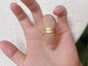 鹽汐《約定你》情侶對戒18k黃金指紋戒指定制紀念男女禮物素圈指環(huán) 18K黃金 7/8/9號【單枚】 曬單實(shí)拍圖