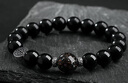 古耐純銀黑檀木手串男士黑曜石手鏈男生情人節生日禮物男朋友實(shí)用高檔 檀珠黑曜石手串 曬單實(shí)拍圖