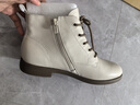 他她（TATA）休閑馬丁靴女平底短靴子冬7BJ48DD4 米白 38 曬單實(shí)拍圖