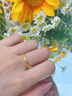 中國黃金（CHINA GOLD）黃金戒指女足金古法素圈戒指情侶對戒七夕情人節(jié)禮物送女友老婆 14# 約0.5g（克重多退少補） 曬單實拍圖