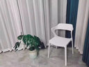 麥瑞迪牛角椅家用加厚靠背餐椅北歐簡(jiǎn)約咖啡廳休閑椅現代輕奢塑料吧臺椅 LGF加厚-白色 曬單實(shí)拍圖