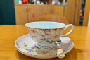 文盾（WENDUN） 英式骨瓷咖啡杯套装欧式下午茶茶具创意陶瓷简约家用红茶杯 金箔【粉之恋（无内花款）】 实拍图