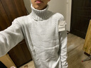 尡韻國(guó)潮高領(lǐng)毛衣男韓國(guó)秋冬款長(zhǎng)領(lǐng)復(fù)古寬松內(nèi)搭打底衫帥氣粗毛線針織 灰色 M 曬單實(shí)拍圖