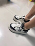 冶芷厚底板鞋女增高春秋季新款百搭超火拼色小白鞋輕便休閑運動(dòng)鞋 黑色 37 曬單實(shí)拍圖