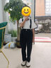 GOKU男童禮服主持人帥氣兒童小西裝套裝花童背帶褲英倫男孩鋼琴演出服 黑色褲子+襯衫+背帶領(lǐng)結(jié) 120 曬單實拍圖
