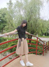 艾柔丹小個(gè)子氣質(zhì)連衣裙套裝兩件套女裝衣服韓版夏天裙子女夏季2025新款 黑配卡其 2XL 曬單實(shí)拍圖