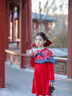 年衣童裝兒童連衣裙2025秋冬新款女童拜年服寶寶旗袍裙 年衣紅 130cm【建議50-60斤】 曬單實(shí)拍圖