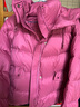 顏域加厚保暖羽絨服外套女款2025年冬季新款短款翻領(lǐng)連帽面包服女 桃紅 M/38 曬單實(shí)拍圖