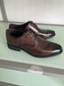 蜘蛛王男鞋夏季頭層純牛皮商務(wù)正裝皮鞋男透氣男士鏤空皮涼鞋真皮德比鞋 棕色【夏季系帶】 38 (240mm) 【牛面牛里牛墊】 曬單實(shí)拍圖