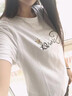 歐妤短袖t恤女2025春夏季韓版顯瘦百搭寬松休閑上衣打底衫 白色S愛(ài)心+白色夏天 2XL 建議120-130斤 曬單實(shí)拍圖