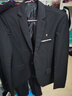 花花公子商務(wù)男士西服套裝男修身職業(yè)裝正裝上班工作西裝結婚新郎禮服外套 黑色兩?？蹎渭鞣?胸針 3XL (155斤-160斤） 曬單實(shí)拍圖