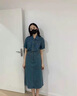 AEMAPE牛仔連衣裙女2025夏季新款小眾設(shè)計(jì)高級(jí)感氣質(zhì)港味復(fù)古長(zhǎng)裙子女裝 MX-1-3201_復(fù)古藍(lán) M 曬單實(shí)拍圖