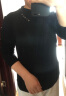 欧莎（OSA）洋气百搭半高领T恤打底衫女内搭新款德绒上衣 黑色 XL 实拍图