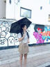 七麥麥五折冰激凌太陽(yáng)傘防曬防紫外線(xiàn)晴雨兩用黑膠遮陽(yáng)傘漸變折疊卡片傘 【漸變太陽(yáng)傘】熏衣紫 曬單實(shí)拍圖