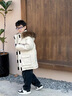 G.DUCKKIDS小黃鴨兒童羽絨服男童女童裝中長(cháng)款中大童工裝沖鋒衣冬裝加厚外套 米色男女同款 男女同款 160 cm (80-105斤) 曬單實(shí)拍圖