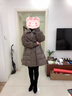 羅蒙（ROMON）媽媽裝毛呢外套高貴夫人中長(cháng)款時(shí)尚拼接羽絨服中老年女裝保暖棉襖 FFQYbXH3621 咖啡色 M （建議85-105斤） 曬單實(shí)拍圖
