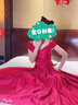 塞德勒敬酒服新娘2025新款夏季緞面酒紅色訂婚結婚晚禮服平時(shí)可穿一字肩 酒紅色 M 曬單實(shí)拍圖