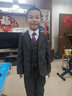 喵駝兒童西裝兒童西服套裝男男童西裝兒童禮服男童演出禮服套裝秋冬新款兒童小西裝表演服小孩走秀花童西服 風(fēng)衣+西裝+馬甲+褲子+領(lǐng)帶 120cm，建議體重37-43斤 曬單實(shí)拍圖