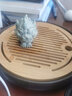 凝雅 陶瓷簡(jiǎn)約日式儲水干泡盤(pán)家用辦公茶盤(pán)迷你竹制現代功夫茶具托盤(pán) 日月禪風(fēng)黑(小號20cm) 曬單實(shí)拍圖