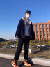 洛琦貝 外套男2022春季新款潮牌寬松假兩件常規(guī)連帽工裝夾克港風(fēng)潮流學(xué)生運(yùn)動百搭服情侶大碼衣服 黑色 M 曬單實(shí)拍圖