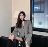 Charlie Luciano綁帶西裝春季新款灰色氣質(zhì)條紋設(shè)計(jì)感小眾原創(chuàng)裝飾潮流CL外套女潮 西裝 S 曬單實(shí)拍圖