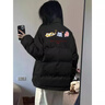 LDBE立領(lǐng)棉衣棉服女秋冬2026新款寬松保暖休閑美式復古面包服棉襖外套 黑色 M 曬單實(shí)拍圖