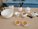白瓷功夫茶具套裝家用側把德化高白玉瓷泡茶壺蓋碗茶杯茶洗整套陶瓷描金 16頭漢白玉(側把-木)整套+精美禮盒-描金 曬單實(shí)拍圖